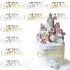 10Pcs Christmas Cake Toppers - Acrylic Mirror Merry Christmas Cake Engraved Toppers for Xmas Party Dessert DIY Decor (Gold Silver) view 1