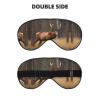 Wildlife Deer Bear Elk Print Block Out Light Eye Sleep Mask,Soft Breathable Eye Cover, for Sleeping Travel Home Nap view 2