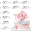 10Pcs Acrylic Mirror Merry Christmas Cake Toppers - Engraved Cake Decorations for Xmas Party Dessert DIY Decor Supplies (silver) view 1