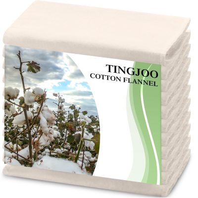 Tingjoo 20 Pcs Organic Cotton Flannel for Castor Oil Pack Wrap Unbleached Reusable Castor Oil Wrap Soothing Heat Compress Soft and Highly Absorbent for Abdomen Liver Joints and Other Areas (White)