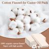 Tingjoo 20 Pcs Organic Cotton Flannel for Castor Oil Pack Wrap Unbleached Reusable Castor Oil Wrap Soothing Heat Compress Soft and Highly Absorbent for Abdomen Liver Joints and Other Areas (White) view 3