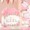 Wayyogh Baby Shower Paper Bag, Rose Gold Floral 'It's a Girl' Gift Bag with Wrapping Tissue Paper, Greeting Card and Handle for Girls' Baby Shower, Birthday Party Favors Decorations Supplies view 4