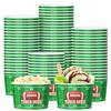 100 Pieces Football Snack Bowls Green Football Bowl Game Day Football Bowls Party Supplies Disposable Serving Bowls Football Paper Bucket for Football Theme Dinners Sports Event Party Dinners 9 oz view 1