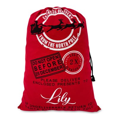 TEEAMORE Custom Christmas Santa Bag Personalized Jumbo Gift Sack Add Your Name Package Storage Christmas Party Supplies Favors 19.5x27.5 Inches Style-2