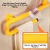 Toilet Handrails,Safety Rails for Seniors,Inner Tube Stainless Steel Toilet Grab Bar,Luminous Design Prevents The Elderly from Falling(White) view 4