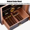 Cigar Humidor, Cedar Wood Cigar Box, Humidor With Hygrometer And Removable Cedar Tray, Black High-Gloss Piano Paint, Cigar Accessories, Holds 50-70 Cigars, Cigar Gifts For Men view 2