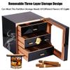 Cigar Humidor, Cedar Wood Cigar Box, Humidor With Hygrometer And Removable Cedar Tray, Black High-Gloss Piano Paint, Cigar Accessories, Holds 50-70 Cigars, Cigar Gifts For Men view 3