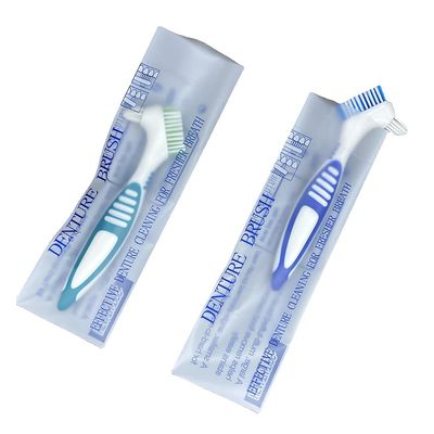 Denture Brush Multi-Layered Bristles False Teeth Brush Care Tool Bristles&Ergonomic Handle For Travel Home