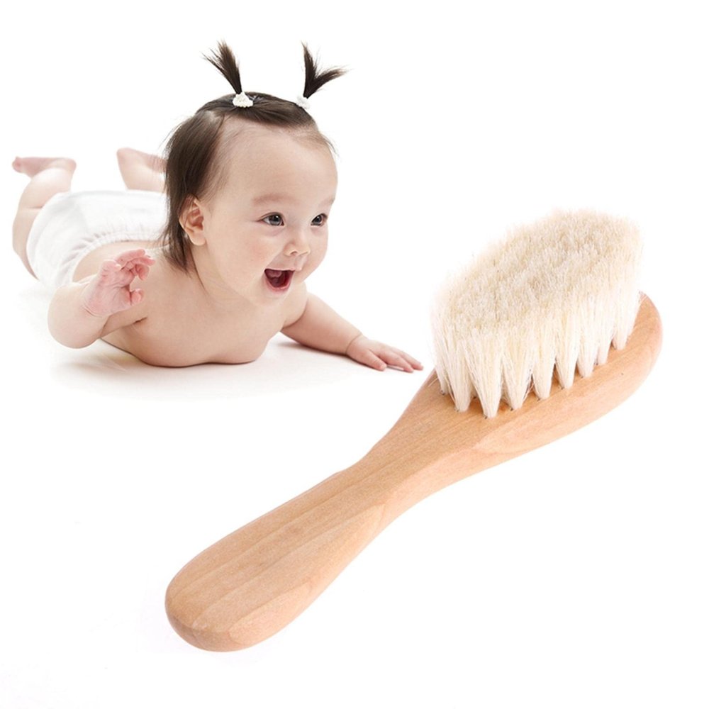 Baby Care H Wooden Handle Goat H Brush Baby Hbrush Newborn Infant Comb For Head Massager For Baby Shower Natur