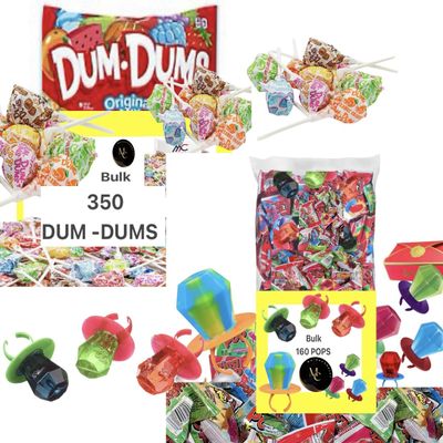 Bulk Variety Pack 510 Total Pieces (350 Lollipops + 160 Pops), Individually Wrapped Assorted Flavors, Party Favors for Kids, Birthday, Halloween, Events, Pinata Candy RingPopps Lollipops (510 COUNT VARIATION BULK)
