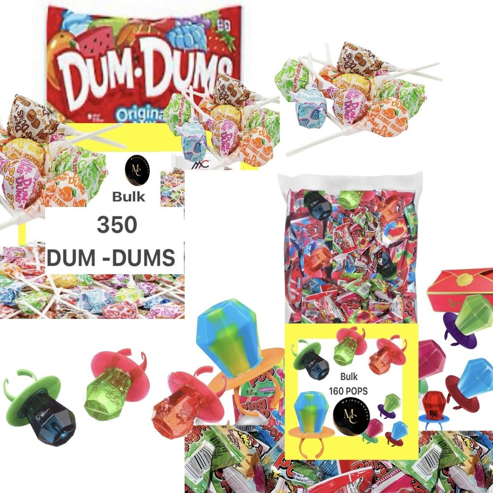 Bulk Variety Pack 510 Total Pieces (350 Lollipops + 160 Pops), Individually Wrapped Assorted Flavors, Party Favors for Kids, Birthday, Halloween, Events, Pinata Candy RingPopps Lollipops (510 COUNT VARIATION BULK)