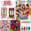 Bulk Variety Pack 510 Total Pieces (350 Lollipops + 160 Pops), Individually Wrapped Assorted Flavors, Party Favors for Kids, Birthday, Halloween, Events, Pinata Candy RingPopps Lollipops (510 COUNT VARIATION BULK) view 4
