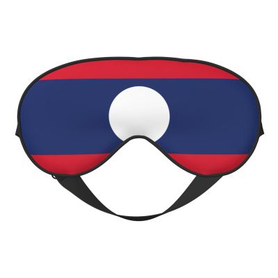 Flag of Laos Print Sleep Eye Mask for Men Women,Night Blindfold, Breathable Soft Eye Shade Cover for Travel
