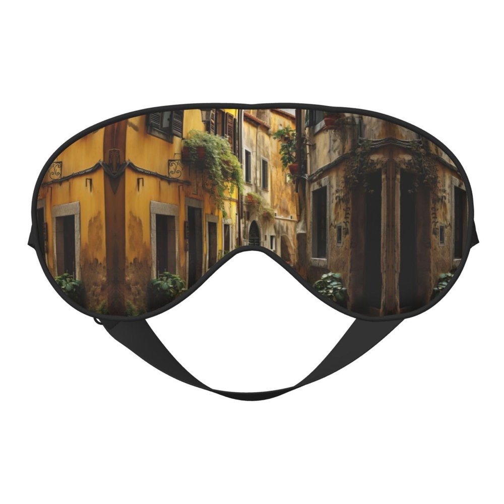 Italian Old Street Print Sleep Eye Mask for Men Women,Night Blindfold, Breathable Soft Eye Shade Cover for Travel