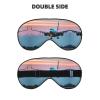 Airplane in The Evening Lights Print Sleep Eye Mask for Men Women,Night Blindfold, Breathable Soft Eye Shade Cover for Travel view 2
