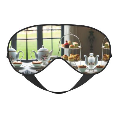 Afternoon Tea Print Sleep Eye Mask for Men Women,Night Blindfold, Breathable Soft Eye Shade Cover for Travel