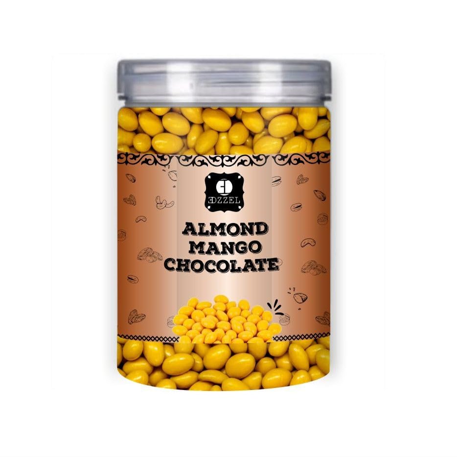 EDZZEL Mango Chocolate Almonds Candy - Tropical Mango Infused Chocolate Covered Almonds