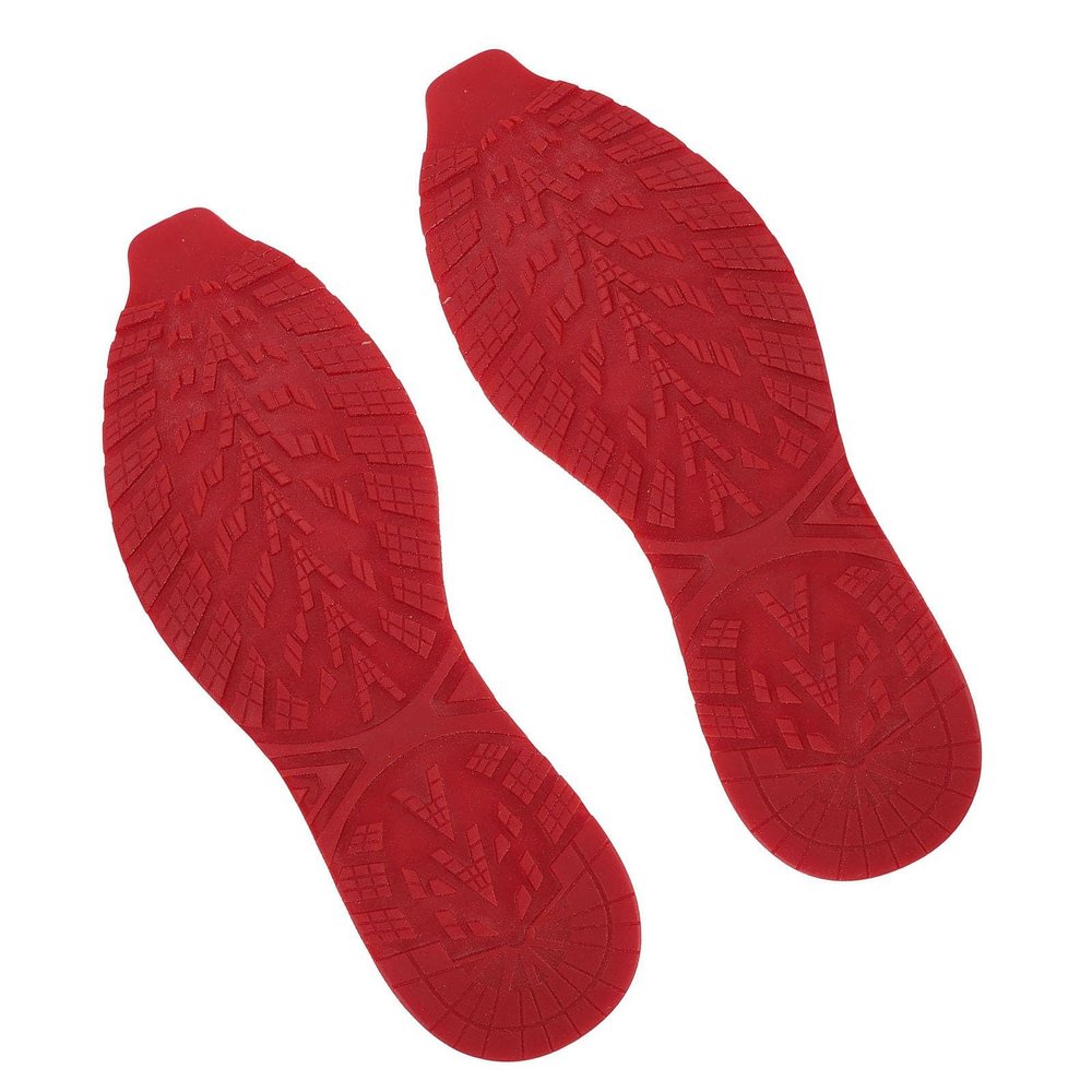 12.68x4.53in Shoe Sole Replacement Rubber Full Bottom Non Slip V Shape Repair Material Wear Silent (Red)