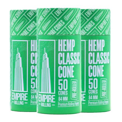 Empire Rolling Pack of 3 Tubes 50 Premium Ultra Smooth Organic Pre-Rolled Cones | Unbleached Fibers, Natural, 1.25" 1 1/4 Size, Slow Burn, Premium Quality