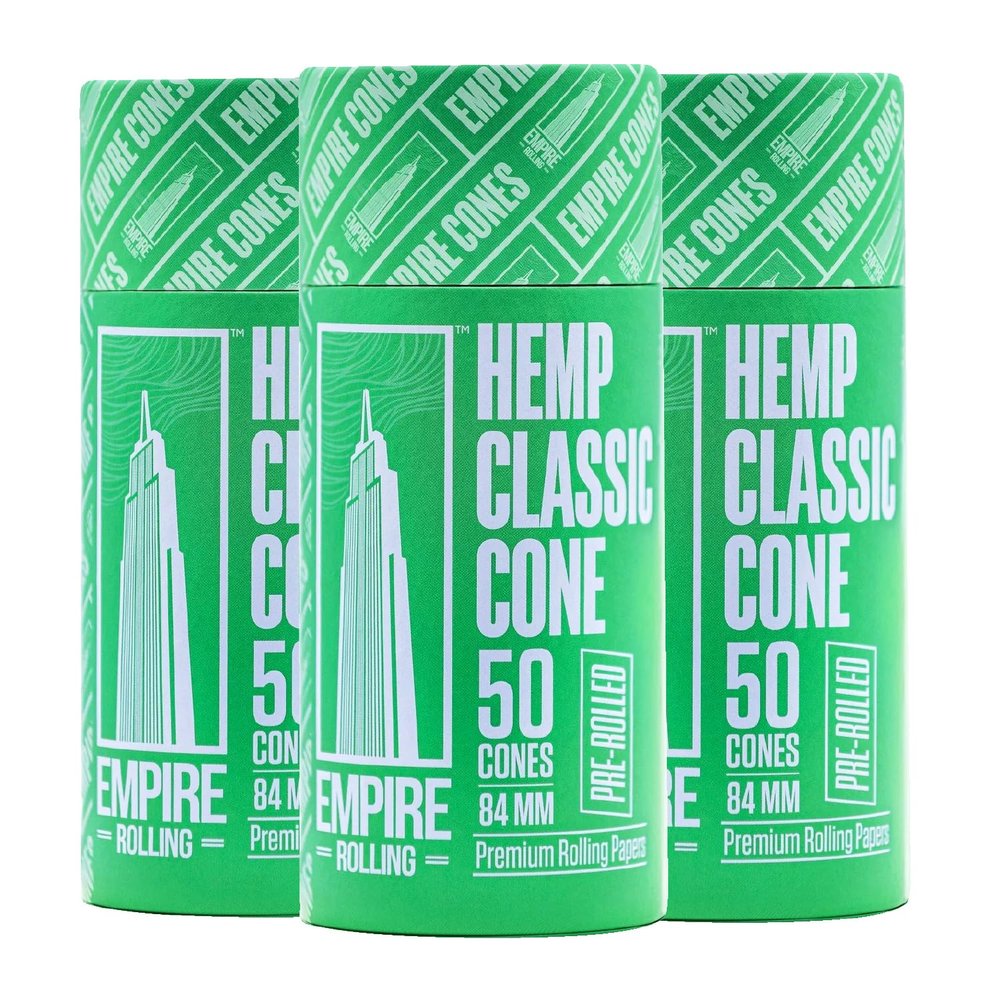 Empire Rolling  Pack of 3 Tubes  50 Premium Ultra Smooth Organic Pre-Rolled Cones | Unbleached Fibers, Natural, 1.25" 1 1/4 Size, Slow Burn, Premium Quality