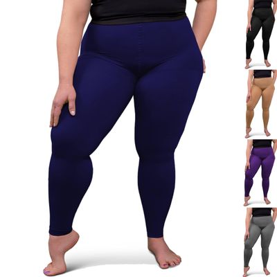 ABSOLUTE SUPPORT Find Your Plus Size Footless Compression Stockings (20-30mmHg) - Relief for Swollen Legs & Enhance Leg Wellness, Navy, 2X-Large