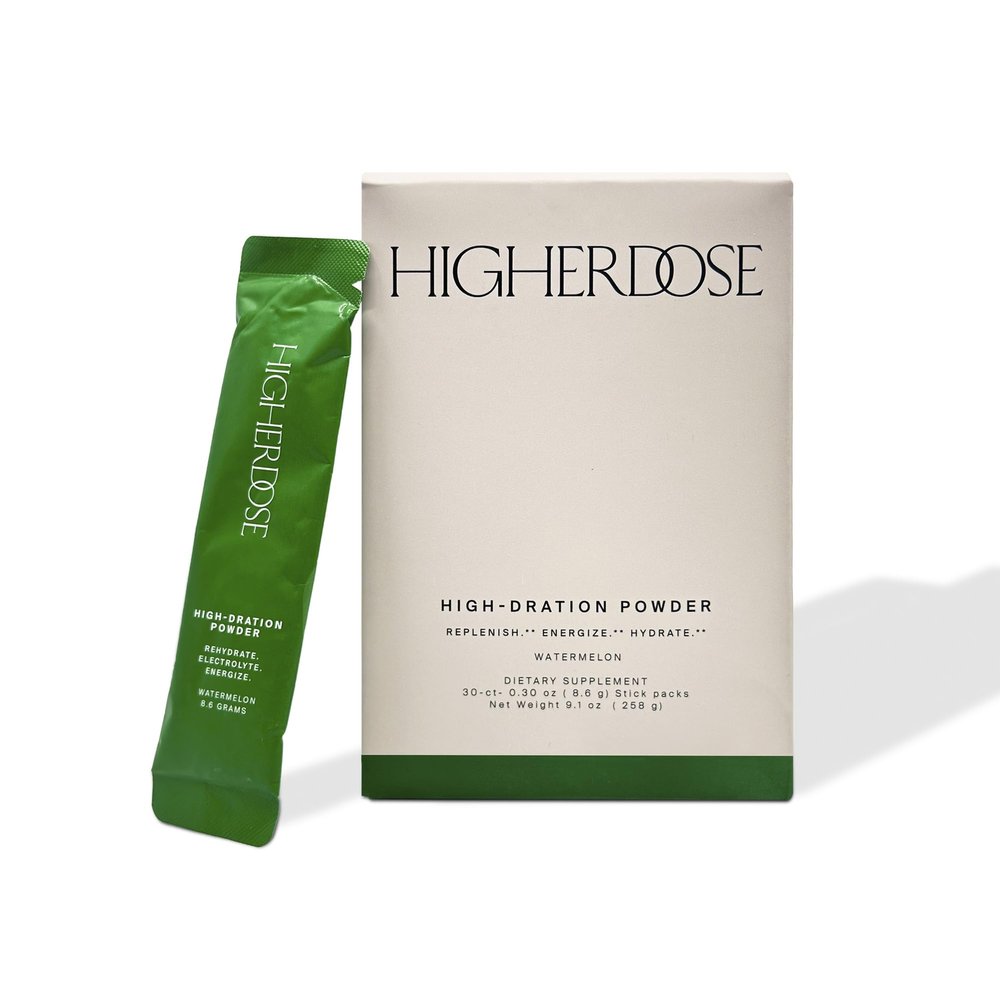 HigherDOSE HIGH-DRATION Electrolytes Powder  Replenishes & Energizes with Real Watermelon, Magnesium, Vitamin Complex & Coconut Water  Post Workout Recovery - No Added Sugar (30 Servings)