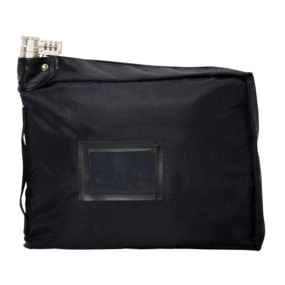 Cardinal bag supplies Large Medicine Bag Includes Pill Box and Removable Clear Bags, Prescription Bottle Organizer, Travel Carry Case, Combination Lock,12" x 10" x 2" (Black)