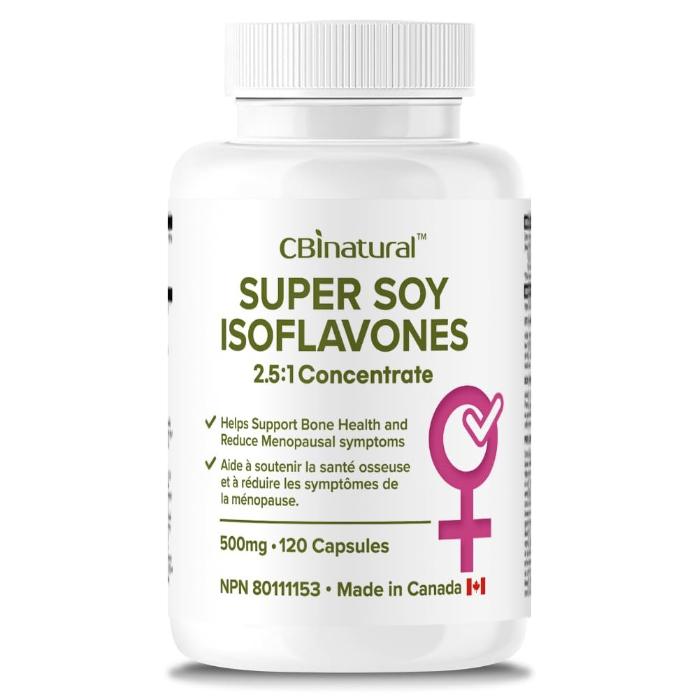 CBI Natural Soy Isoflavones 2.5:1 Extract 500mg, Supports Womens Wellness, 120 Vegan Capsules, 4-Month Supply, Non-GMO, Gluten Free