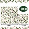 100 PCS Christmas Luncheon Napkins Xmas Berries and Pine Disposable Napkin 3-Ply Holly Berry Greenery Paper Napkins for Christmas Home Kitchen Holiday party Supplies view 2