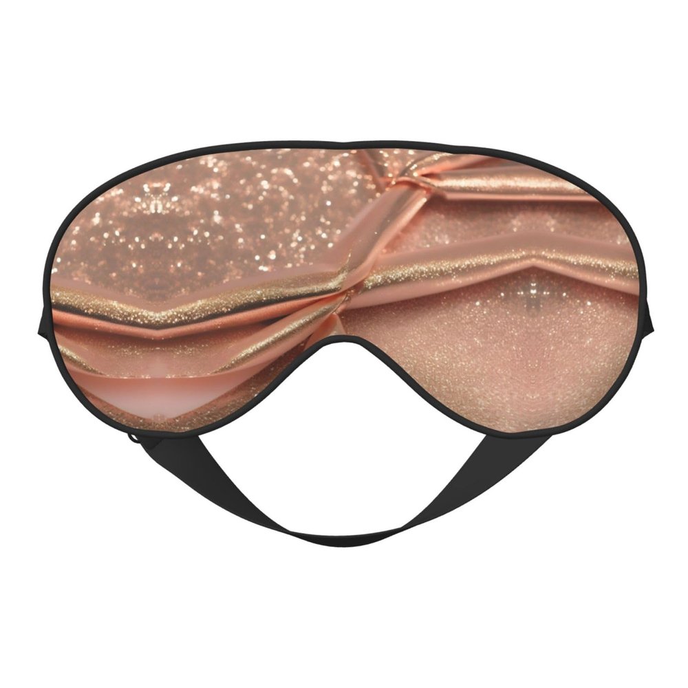 Rose Gold Glitter Print Block Out Light Eye Sleep Mask,Soft Breathable Eye Cover, for Sleeping Travel Home Nap