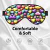 Colorful Rainbow Hearts Print Block Out Light Eye Sleep Mask,Soft Breathable Eye Cover, for Sleeping Travel Home Nap view 3