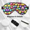 Colorful Rainbow Hearts Print Block Out Light Eye Sleep Mask,Soft Breathable Eye Cover, for Sleeping Travel Home Nap view 4