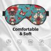 Hen Flying Butterflies Among Flowers Print Block Out Light Eye Sleep Mask,Soft Breathable Eye Cover, for Sleeping Travel Home Nap view 3