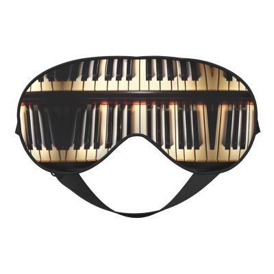 Piano Keys with Musical Notes Print Block Out Light Eye Sleep Mask,Soft Breathable Eye Cover, for Sleeping Travel Home Nap