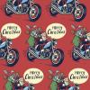 Giftini Motorcycle Gift Wrap, Santa Biker Wrapping Paper, For Cycle Lovers, Motor Bike Riding Theme Party Decor Winter Holiday Present (MC Motorcycle, One 20 inch x 30 inch sheet) view 2
