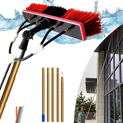 Water Fed Pole Kit & Outdoor Window Cleaner, 5-12m Photovoltaic Panel Cleaning Tool, Suitable for Cleaner Conservatory Roof Photovoltaic Panel Cleaning,35cmHeadGold-5m/16.4in