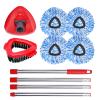 4 Packs Spin Mop Replacement Heads Compatible with Oceda RinseClean 2-Tank System, 30-58" Mop Handle,Mop Scrub Brush and Base Combo Set,Mopping Refills Easy to Replace and Cleaning view 1