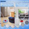 4 Packs Spin Mop Replacement Heads Compatible with Oceda RinseClean 2-Tank System, 30-58" Mop Handle,Mop Scrub Brush and Base Combo Set,Mopping Refills Easy to Replace and Cleaning view 2