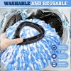 4 Packs Spin Mop Replacement Heads Compatible with Oceda RinseClean 2-Tank System, 30-58" Mop Handle,Mop Scrub Brush and Base Combo Set,Mopping Refills Easy to Replace and Cleaning view 4