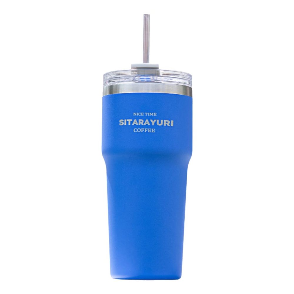 23.5oz Stainless Steel Car Tumbler with Leak-Proof Lid  Insulated Coffee Cup with Straw, Perfect for Travel & Outdoor Use  Durable Thermos for Hot & Cold Drinks (Blue)