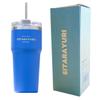 23.5oz Stainless Steel Car Tumbler with Leak-Proof Lid  Insulated Coffee Cup with Straw, Perfect for Travel & Outdoor Use  Durable Thermos for Hot & Cold Drinks (Blue) view 3