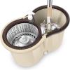 VALCLA Mop Bucket Household Rotary Mop Bucket with Pier Cloth Mop Set Wet and Dry Mop Cloth Not Hand Washing Floor Mopping(Khaki) view 1
