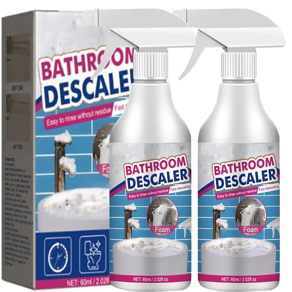 Foam Cleaner Bathroom, Bathroom Descaler Stubborn Stains Cleaner, Bathroom Descaler Foam Cleaner Spray (2 Pcs)