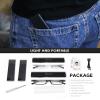 2 Pack Ultra thin Lightweight Folding Reading Glasses Women Men TR90 Blue Light Blocking Anti UV Foldable Compact Computer Readers Portable Unique Stretchable Slim Flat Case Black/Clear +1.75 view 3