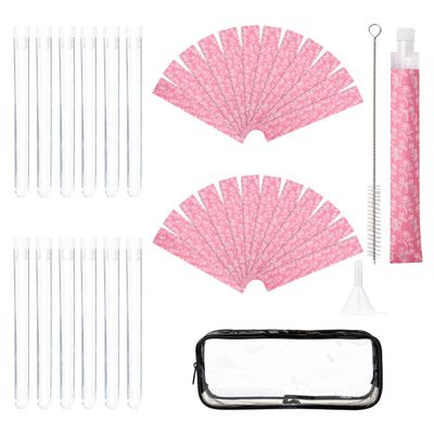 39 PCS Tampon Tube for Women, Plastic Tube for Juice with Funnel and Spout for Cruise Concert Sports Events-Pink
