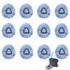 12 Pcs Spin Mop Replacement Heads, 360 Easy Wring Spin Mop 100% Microfiber Refill, Easy Cleaning Spin Mop Heads, 2 Tank System Replace Head for Easy House Cleaning Floor Mopping, Blue&White view 1