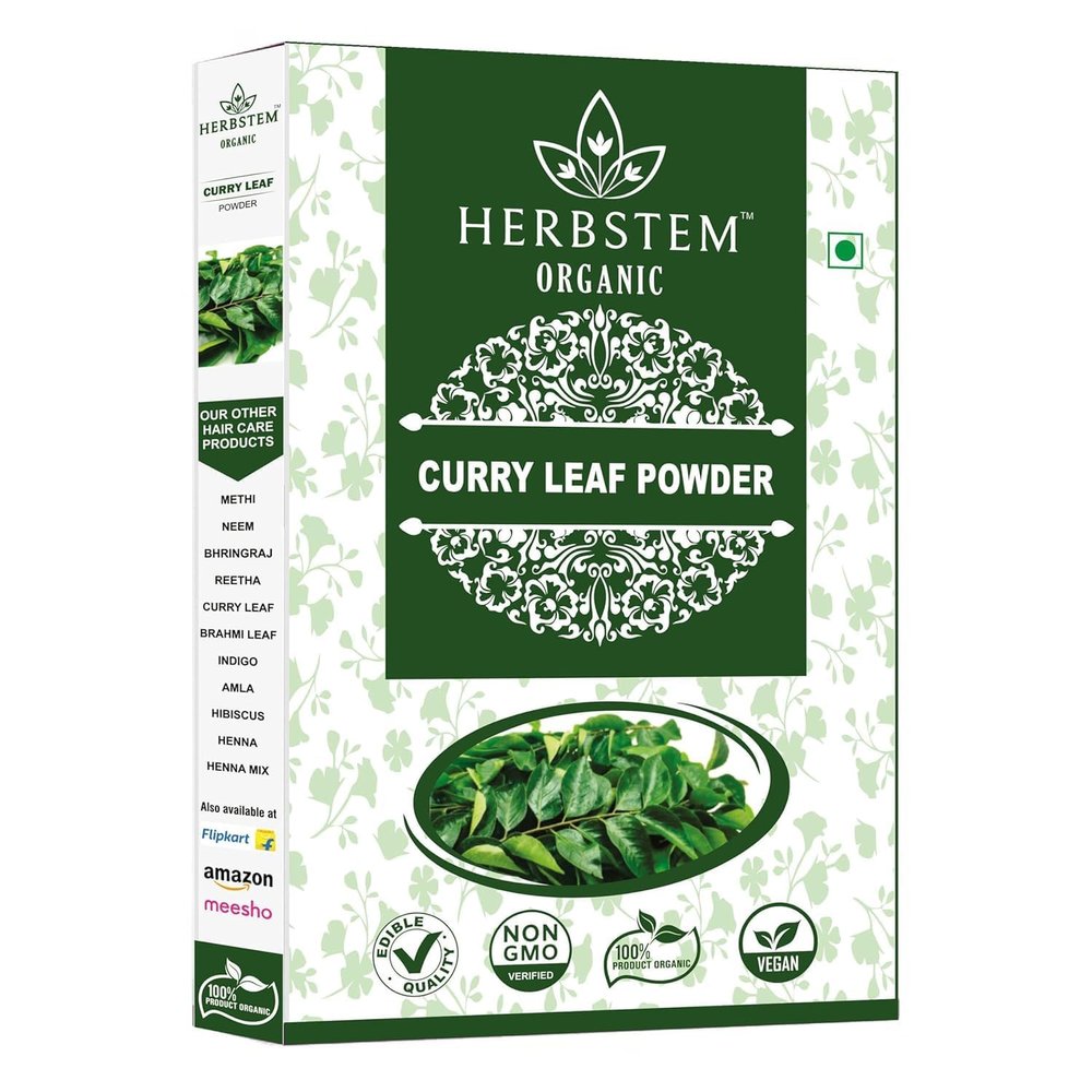 100% Natural Curry Leaves (Kadi Patta) Powder (Sun Dried & Stemless) 200g For Strong And Shiny Hair