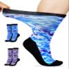 Artdear Diabetic Socks for Men & Women - 2 Pairs Non Binding Extra Wide Colorful Crew Socks for Swollen Feet Seamless Toe Loose Fit (Ocean/Pink Camo, X-Large) view 1
