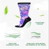 Artdear Diabetic Socks for Women - 2 Pairs Non Binding Extra Wide Colorful Crew Socks for Swollen Feet Seamless Toe Loose Fit (Floral & Leopard, X-Large) view 4