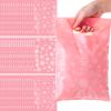 Saypacck 48 Pcs Christmas Plastic Gift Bags 8 x 12 Inch Snowflake Goodie Bags Winter Treat Bags with Handle Holiday Snow Merchandise Bag for Small Business Shopping Retail Xmas Party Favors(Pink) view 1